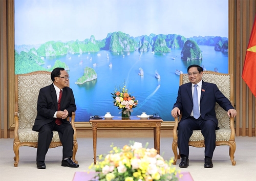 Thủ tướng Chính phủ Phạm Minh Chính tiếp Chủ nhiệm Ban Kiểm tra Trung ương Đảng, Tổng Thanh tra Nhà nước Lào  